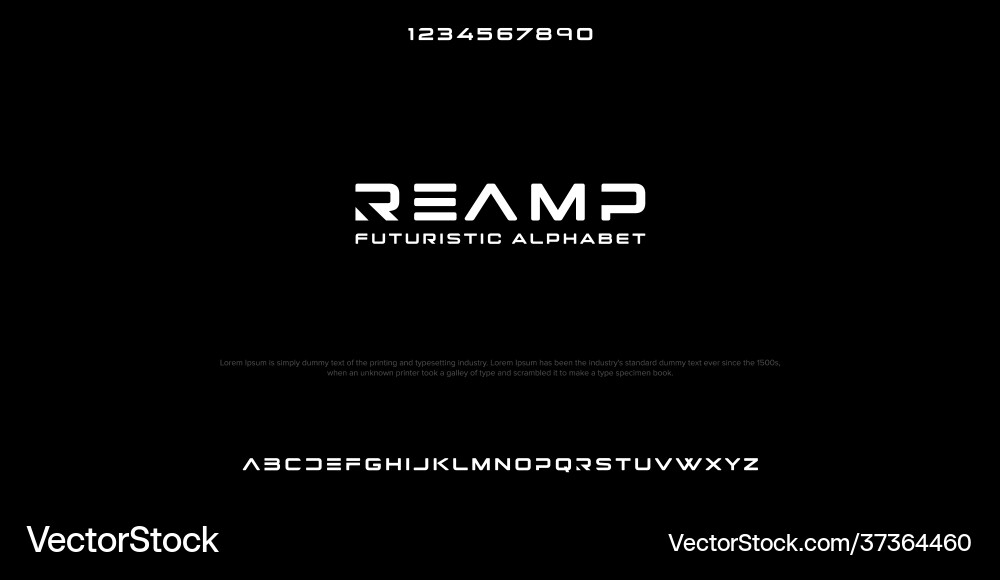 Futuristic minimalist display font design Futuristic minimalist display font design vector image