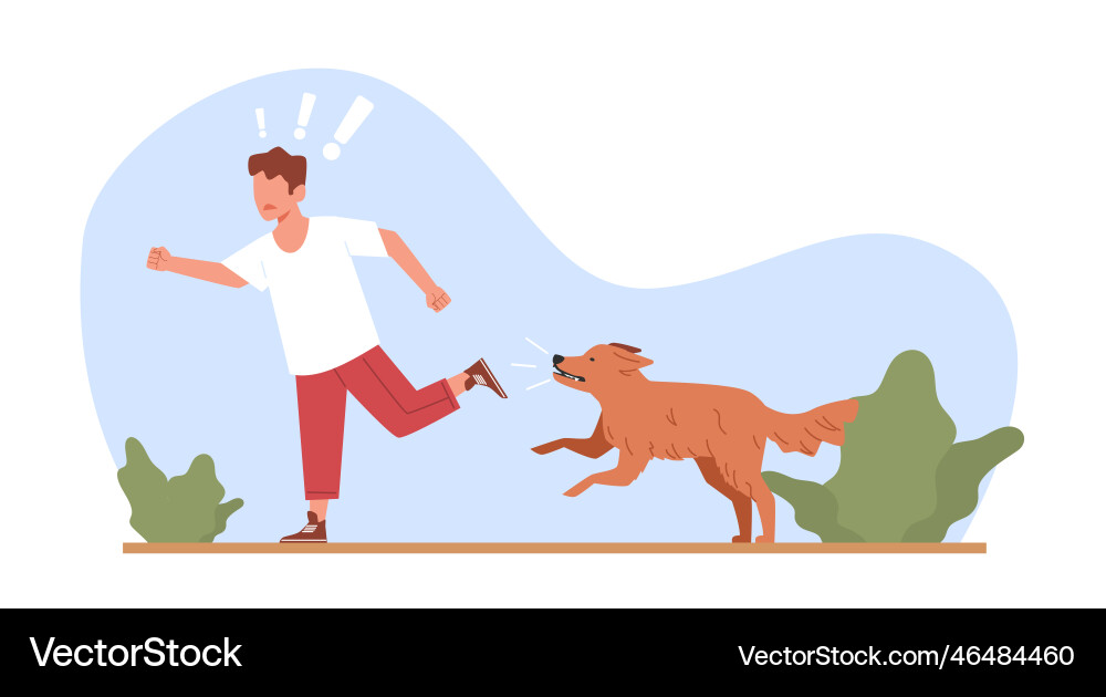 Little boy runs away from vicious Little boy runs away from vicious vector image