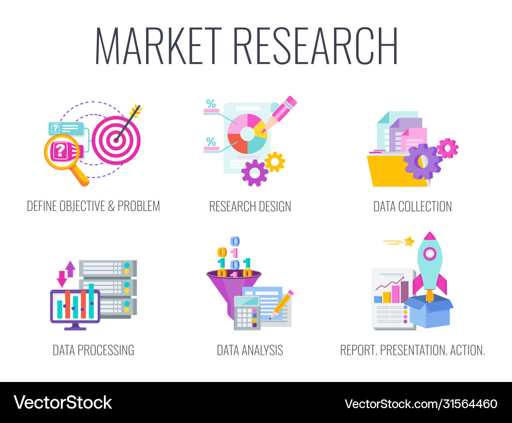Marktforschung Icons Marketing Infografiken Marktforschung Icons Marketing Infografiken vektorbild