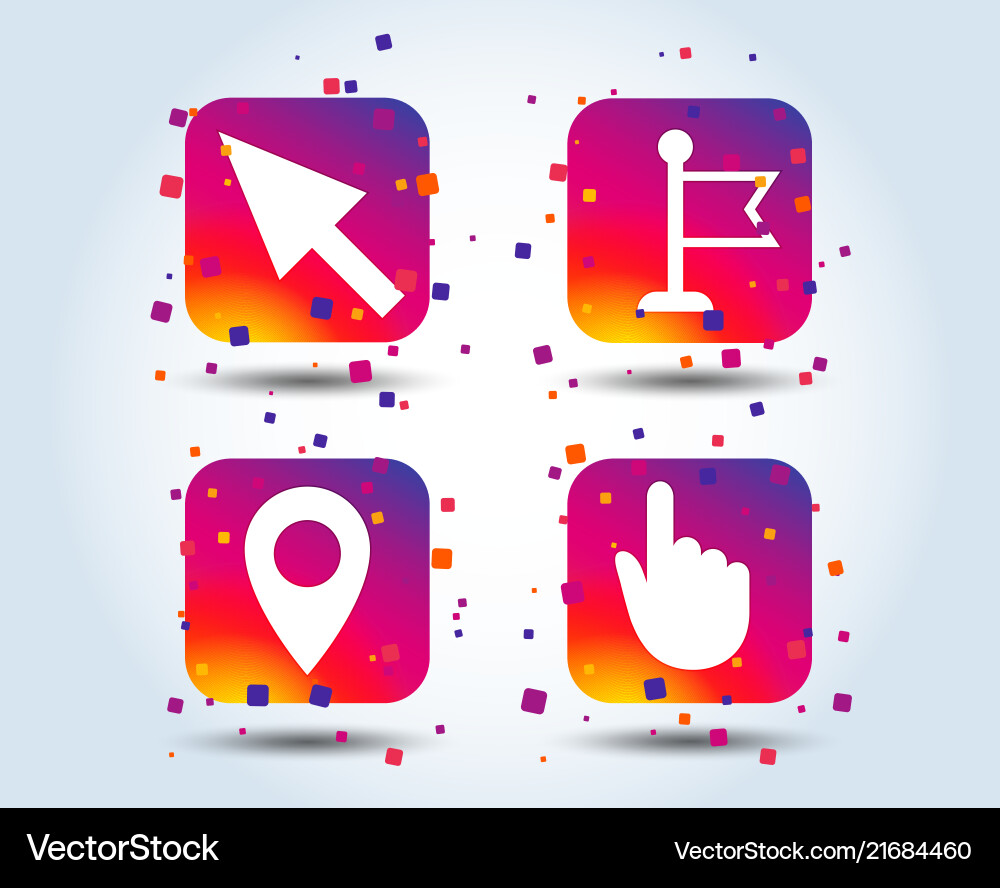 Maus Cursor Symbol Hand oder Flag Pointer Symbole vektorbild