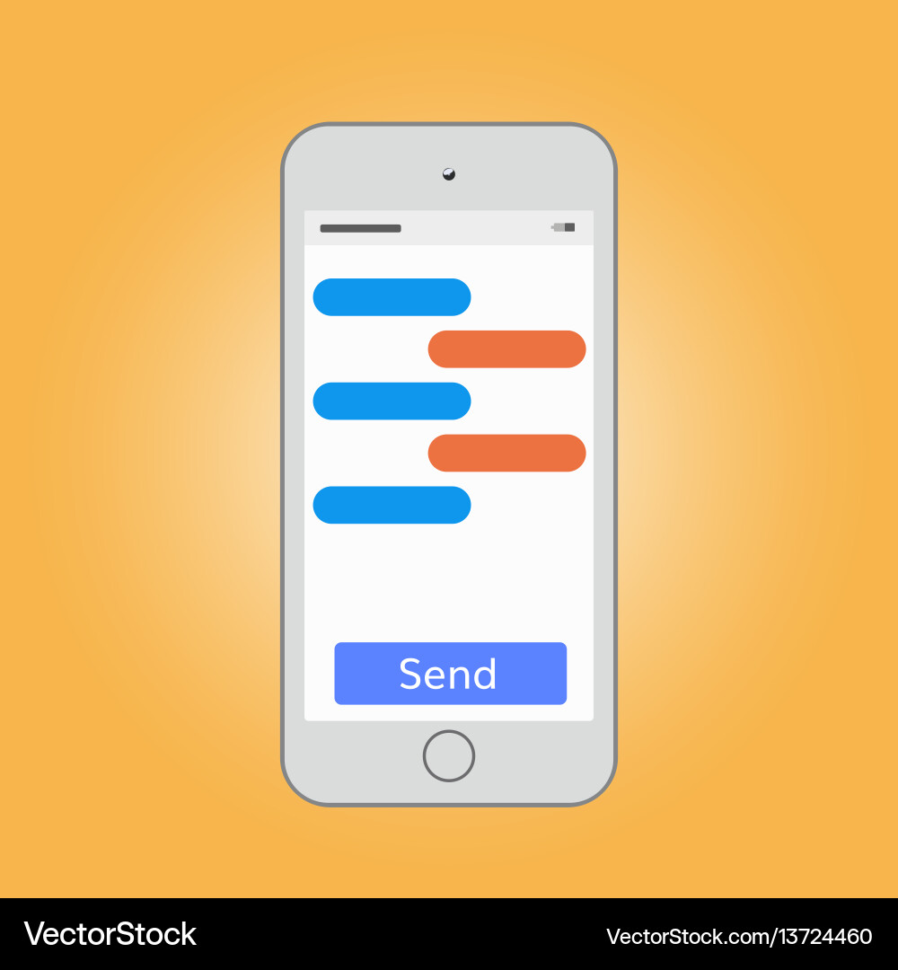 Mobile phone massaging with send button vector image