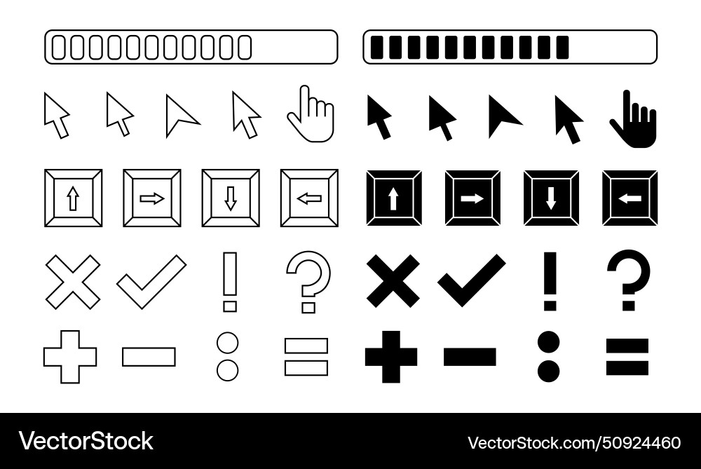 Retro pc buttons and interface elements design Retro pc buttons and interface elements design vector image