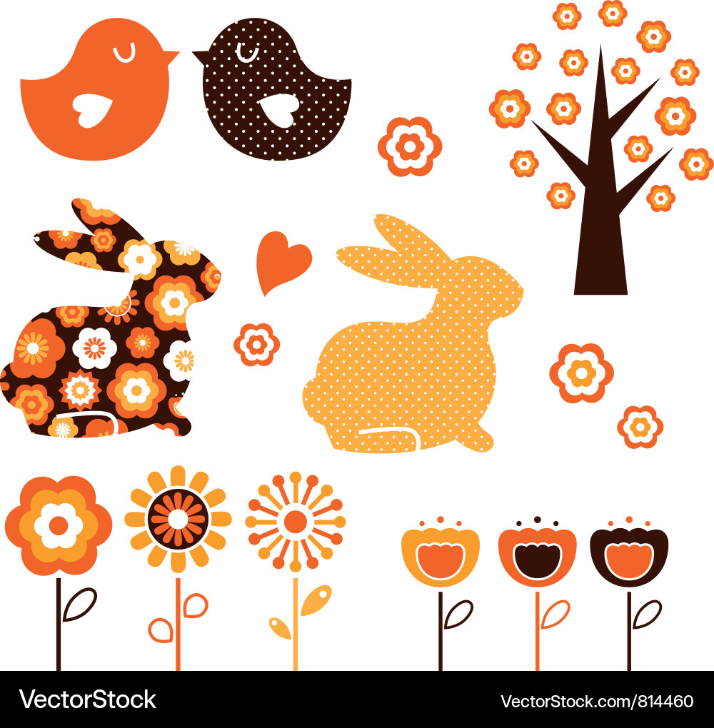 Retro spring easter design vector image