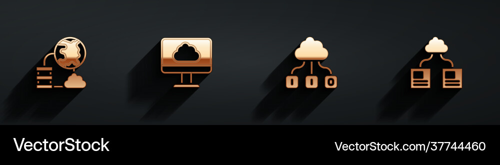 Set network cloud connection technology Vector Image