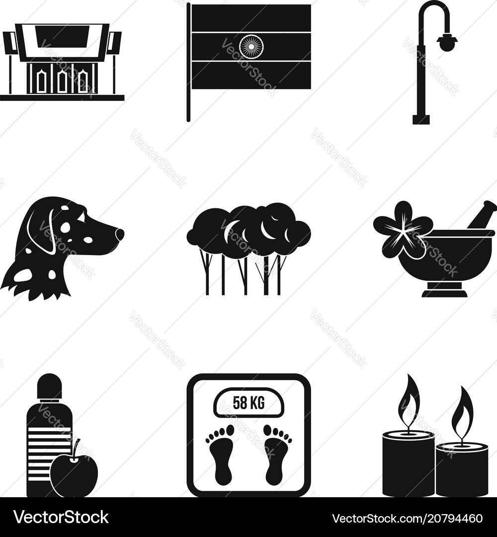 Training extracts icons set simple style Training extracts icons set simple style Vector Image