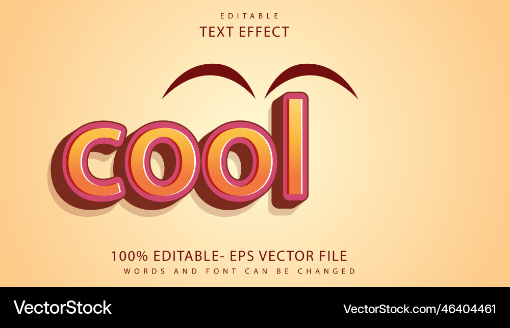 3d minimal word cool editable text effect design 3d minimal word cool editable text effect design vector image