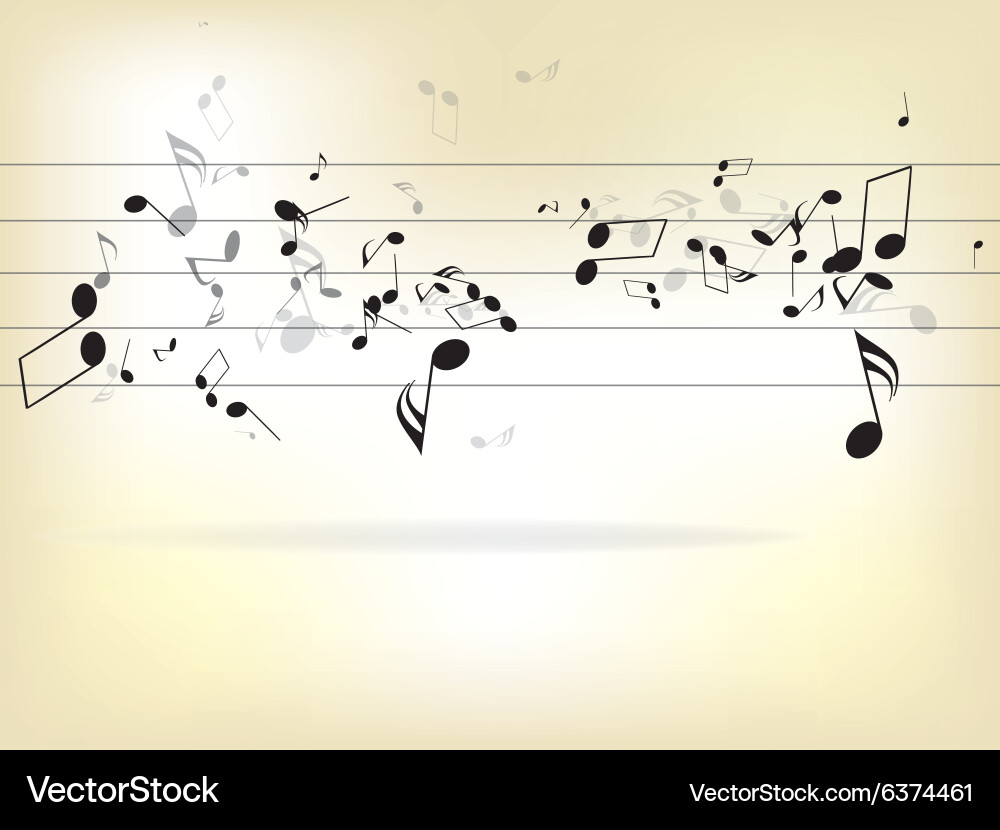 Abstract background with guitar and notes vector image