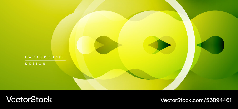Abstract yellow design overlapping circles create Vector Image