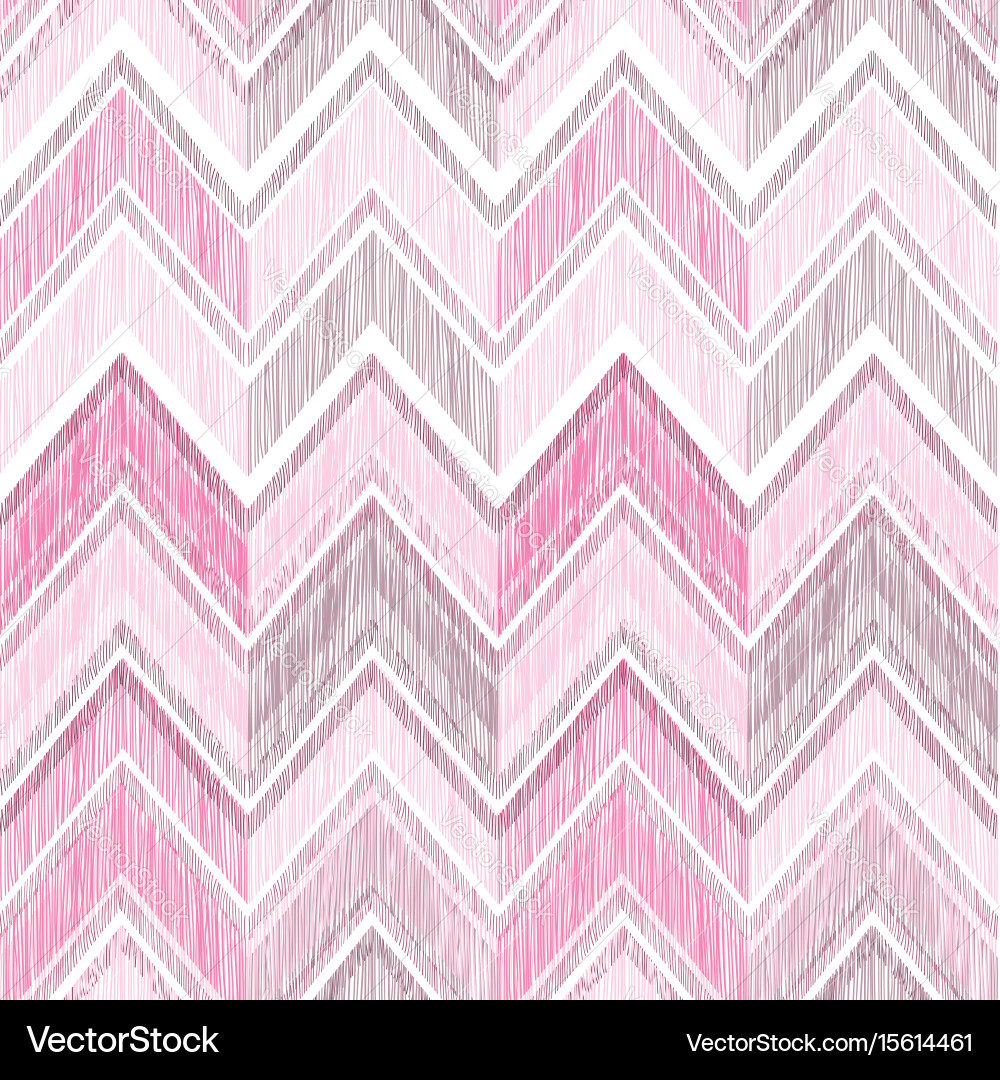 Abstract zig zag geometric tiled pattern fabric Vector Image