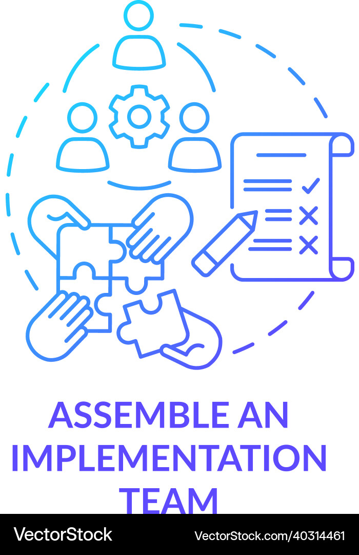Assemble an execution team concept icon Assemble an execution team concept icon Vector Image