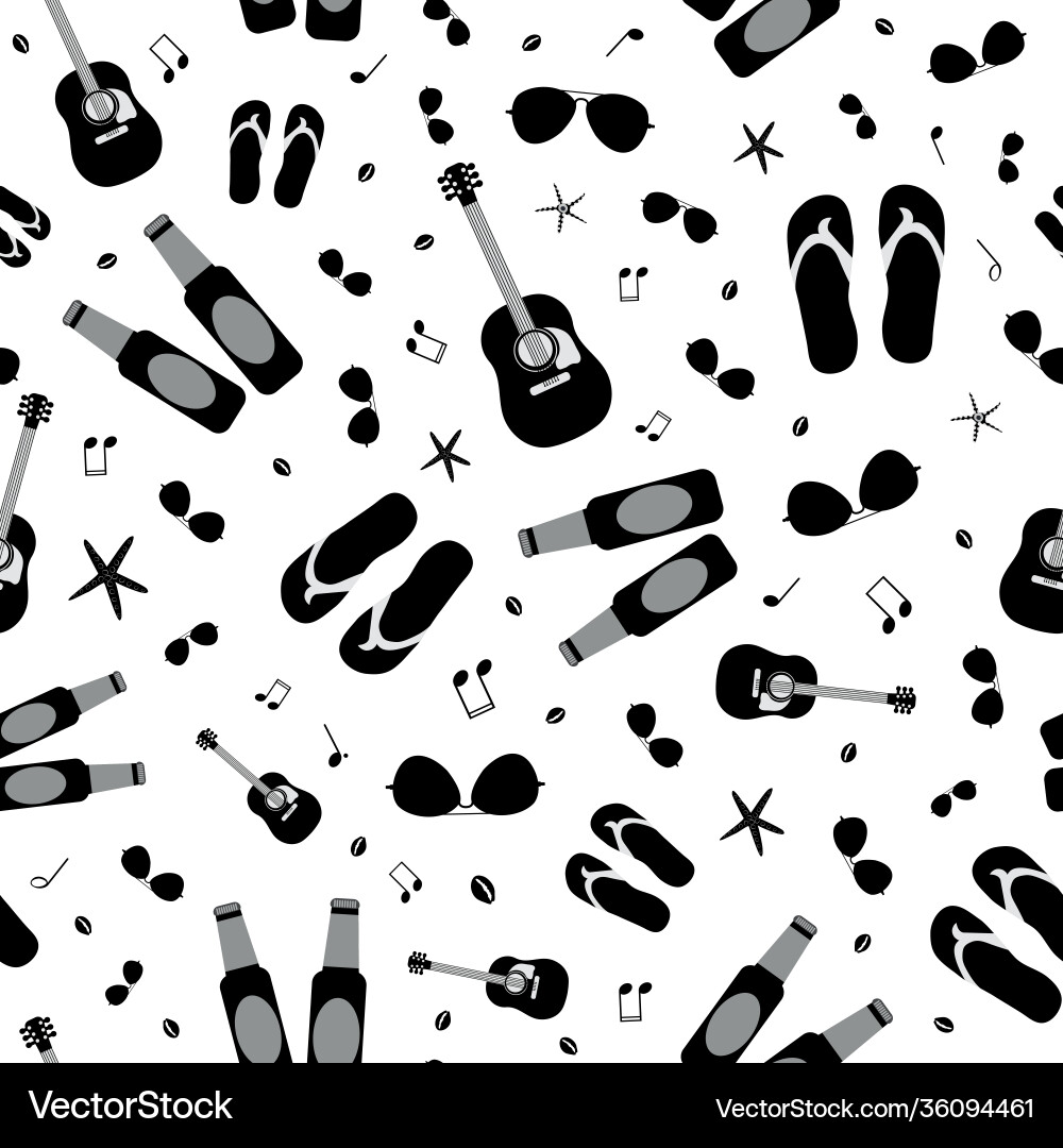 Beach Party Pattern Vector Image