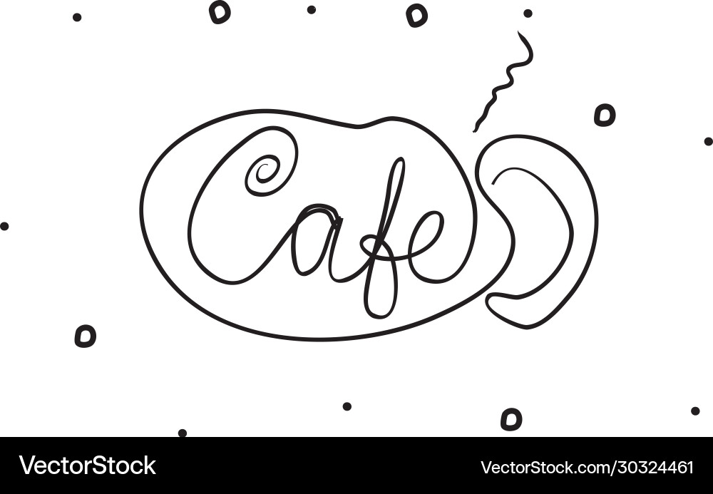Caf Phrase handgeschrieben mit einer Kalligraphie Pinsel Caf Phrase handgeschrieben mit einer Kalligraphie Pinsel vektorbild