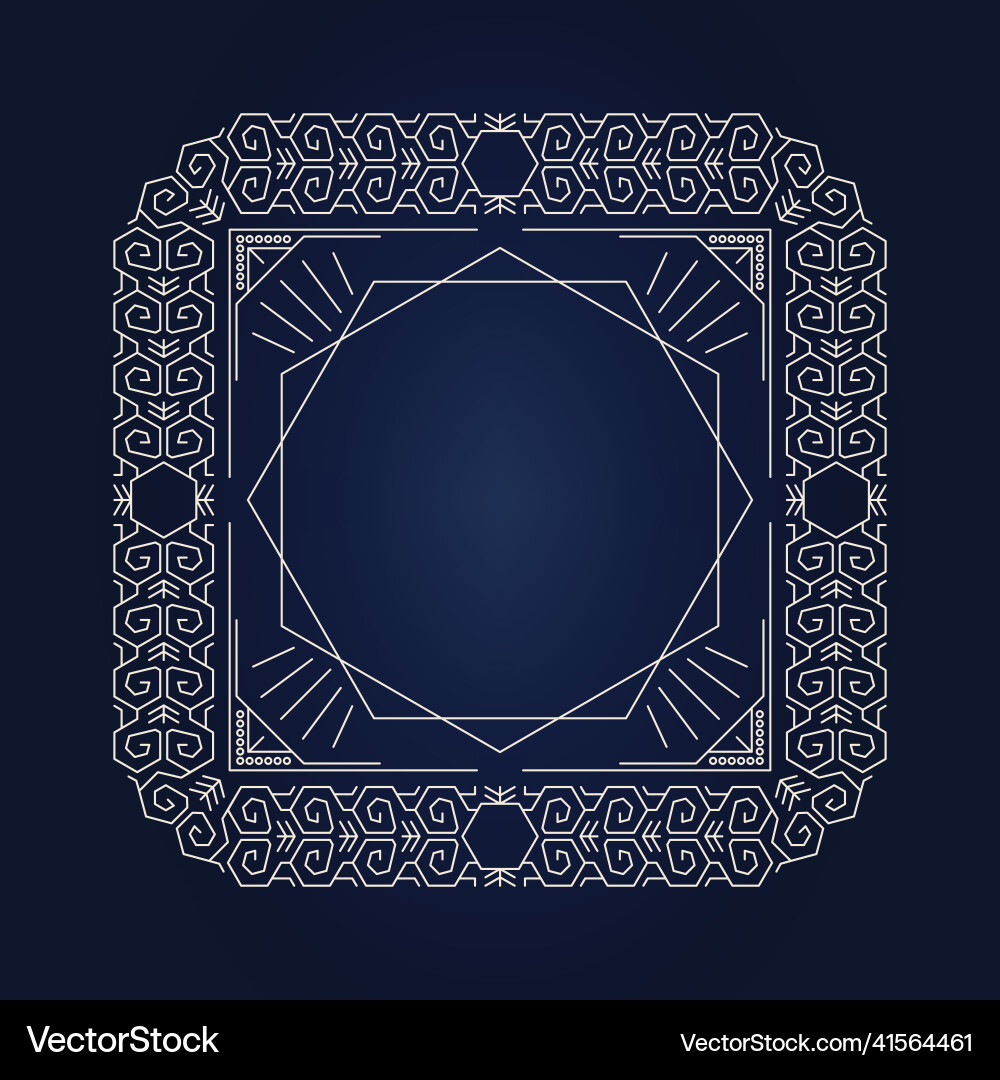 Decorative frame in thin line style Vector Image