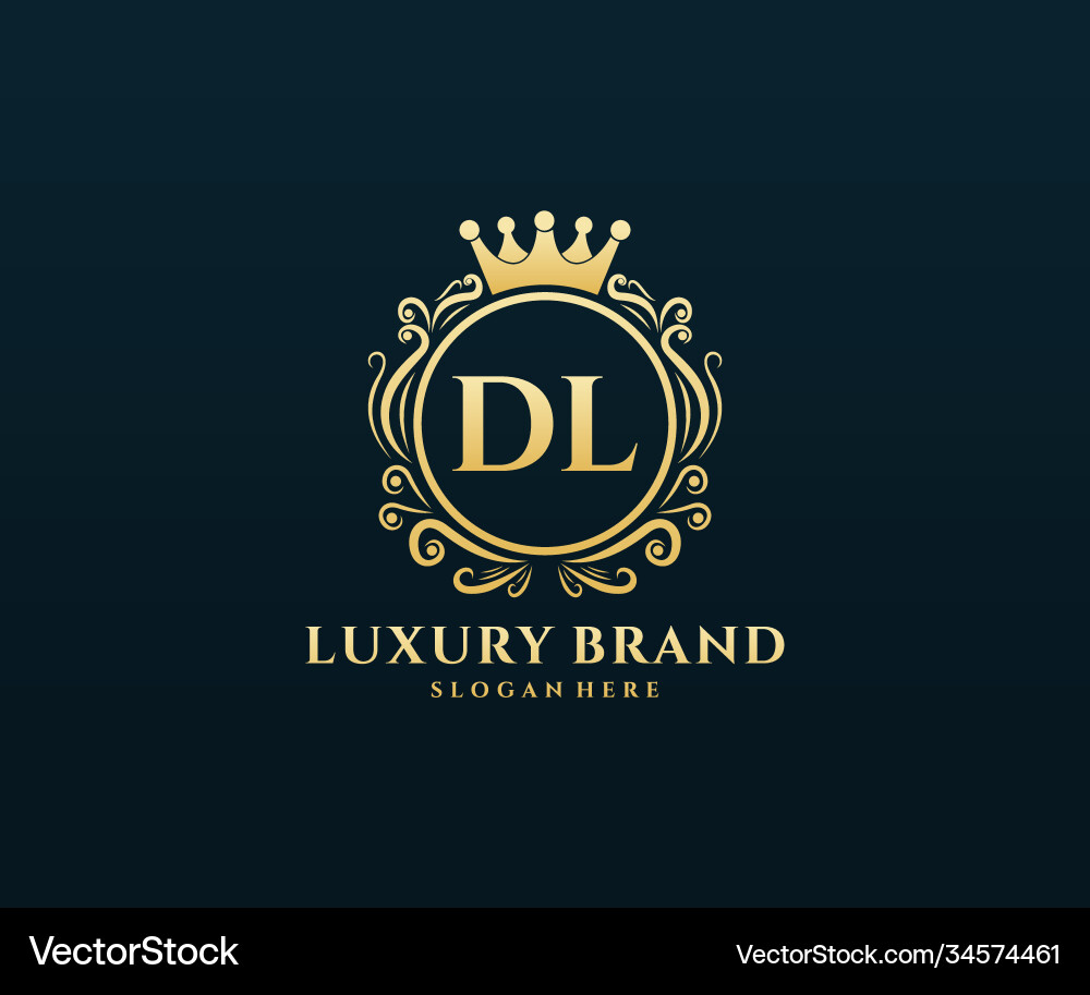 Elegant DL Initial Monogram Logo Vector Image