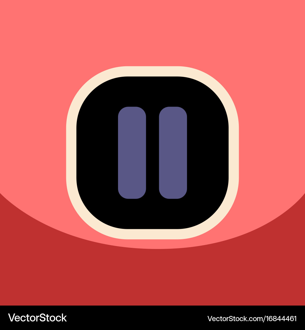 Flat icon design collection button music Vector Image