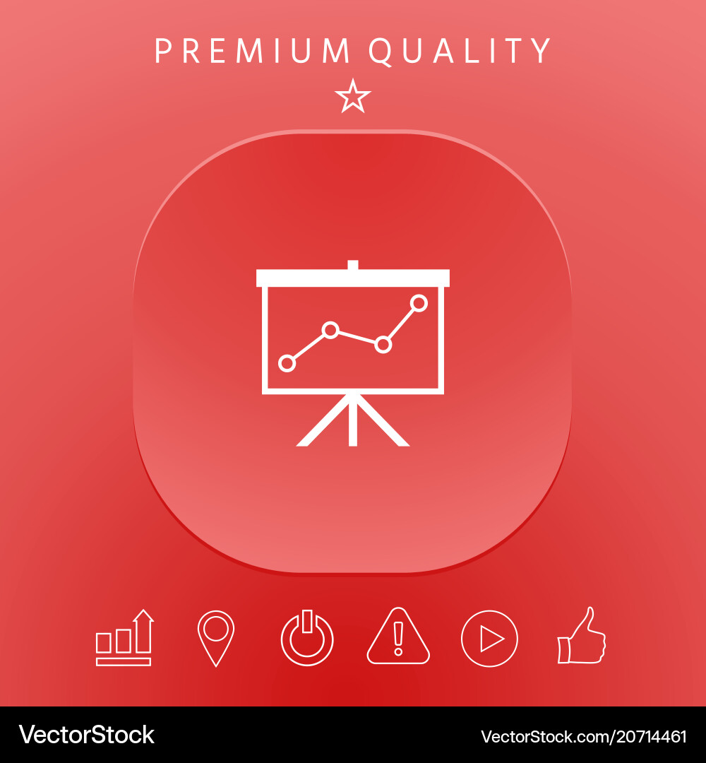 Flip-chart projection screen with a graph vector image