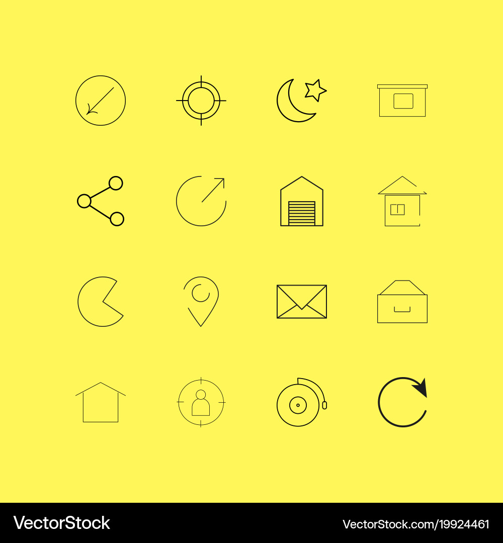 Interface linear icon set simple outline icons vector image