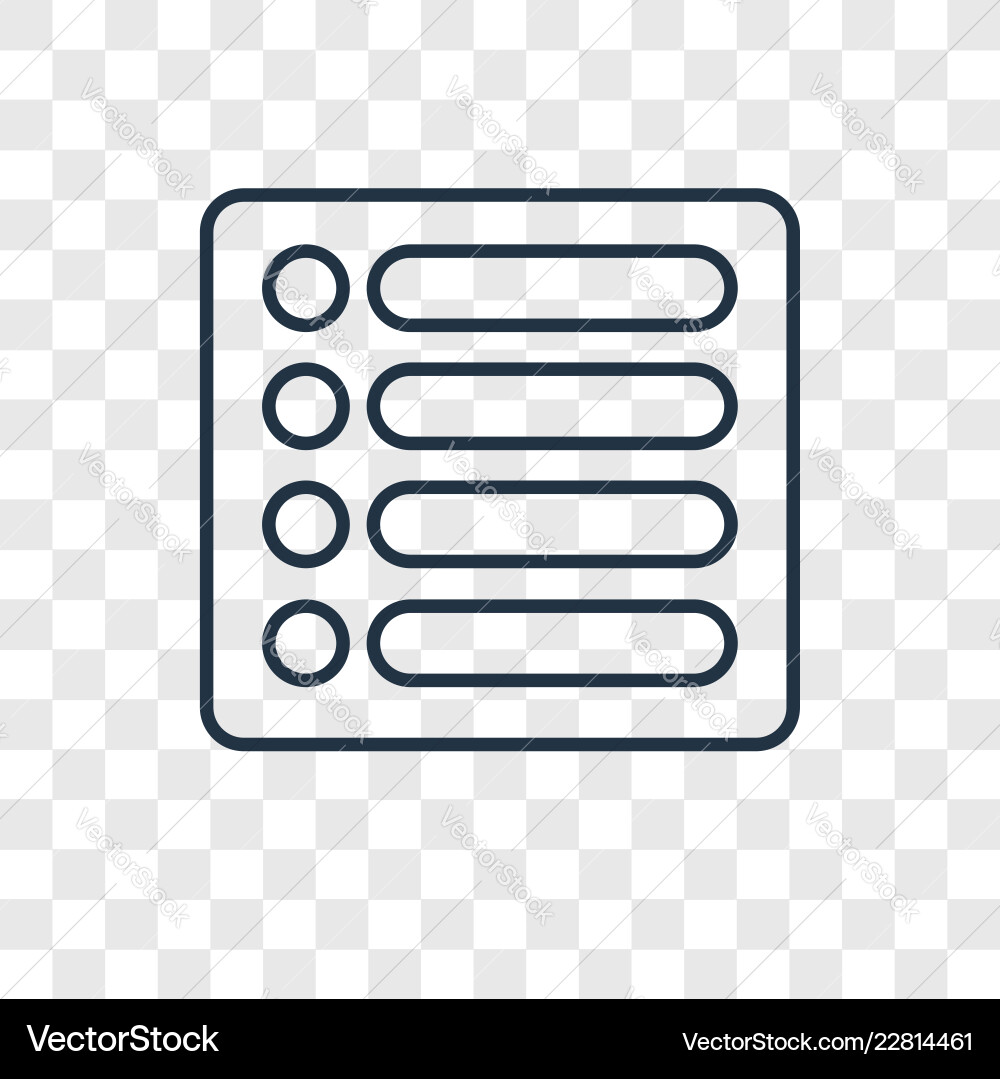 List concept linear icon isolated on transparent List concept linear icon isolated on transparent vector image