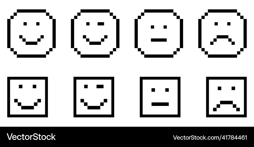 Pixel emotions in flat style design element Pixel emotions in flat style design element vector image