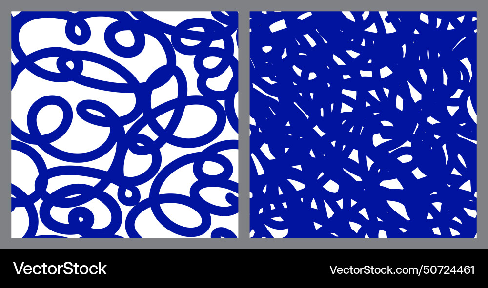 Seamless pattern set with abstract free curlicue Vector Image