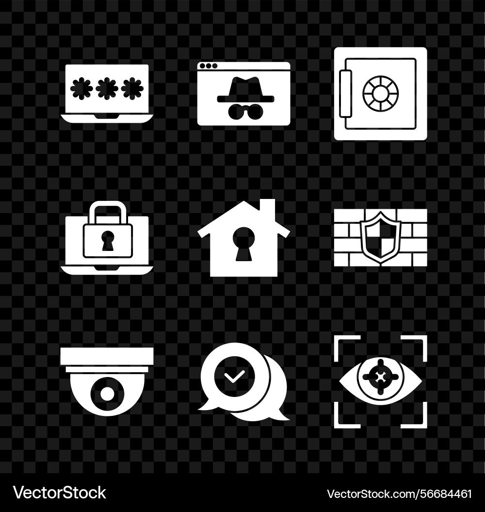 Set laptop with password browser incognito window Set laptop with password browser incognito window vector image