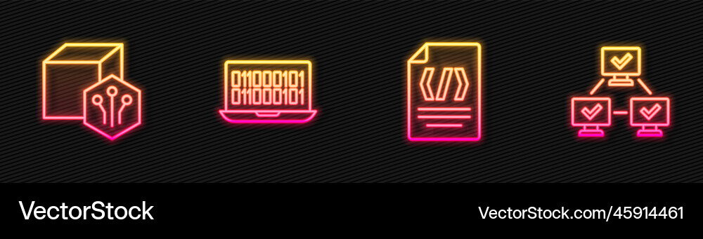 Set line binary code nft digital crypto art Set line binary code nft digital crypto art vector image