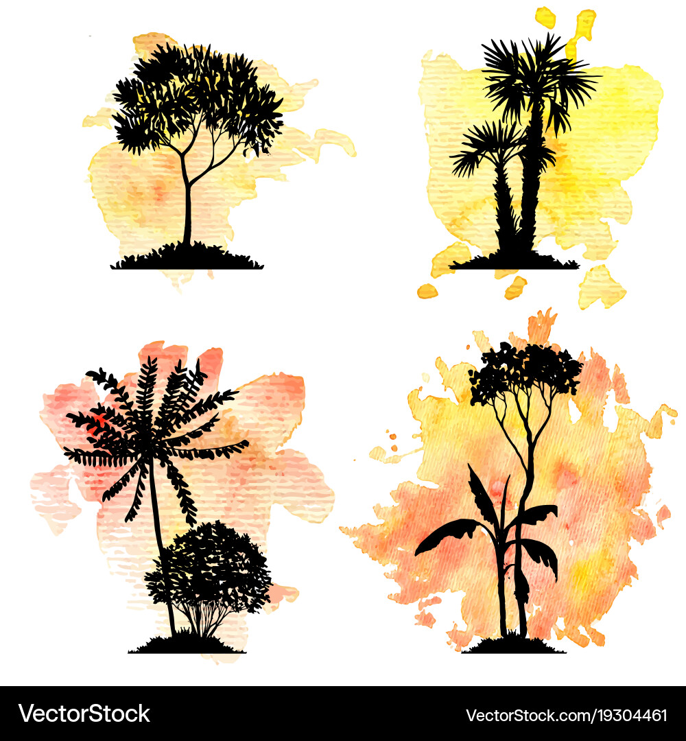 Set of deciduous trees Vector Image