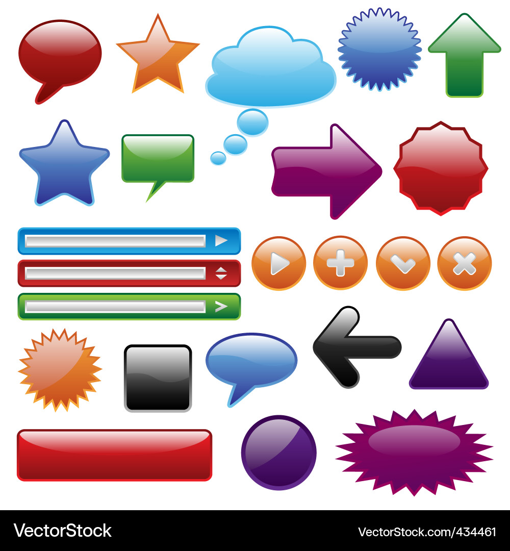 Shiny web elements vector image