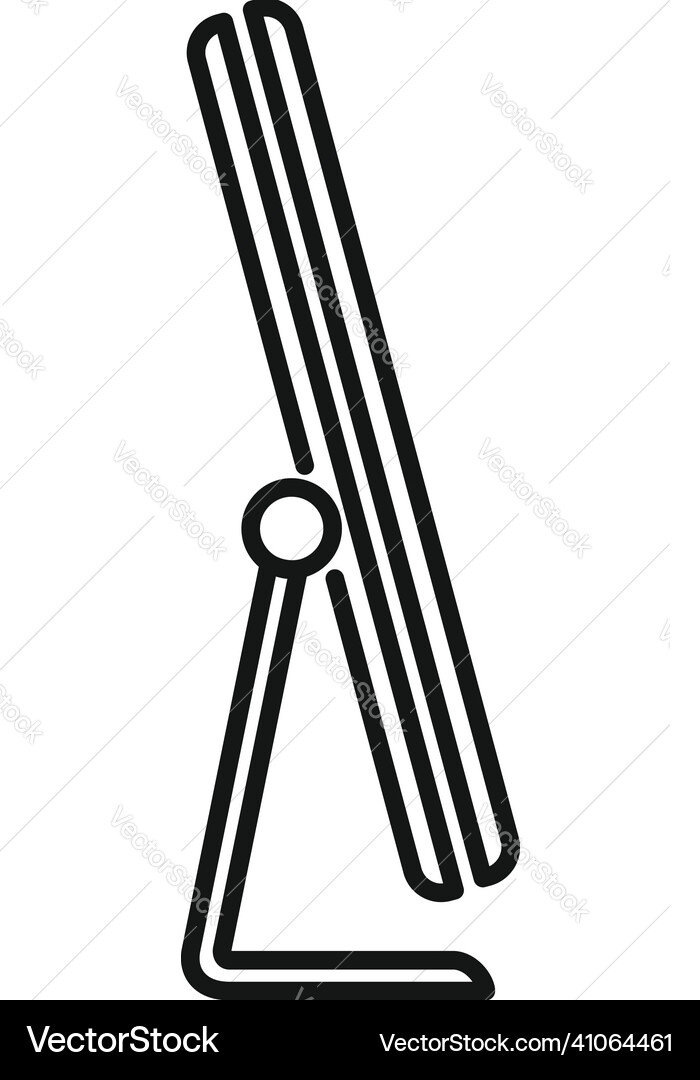 Side view monitor icon outline computer Side view monitor icon outline computer vector image