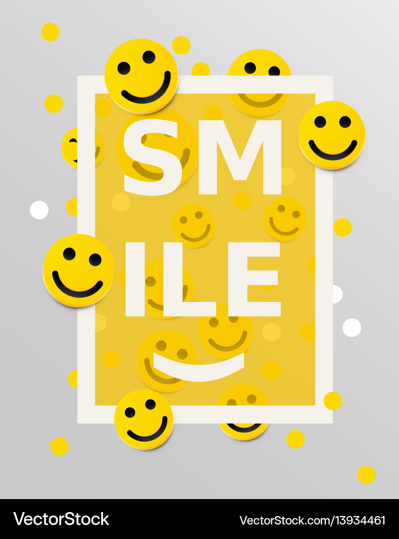 Smiling Faces Elements Vector Image
