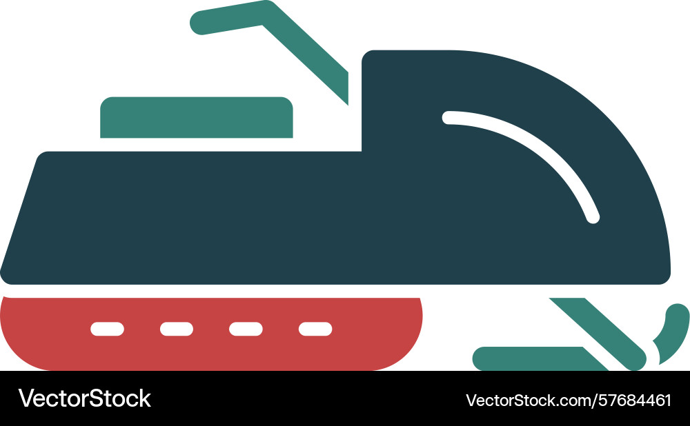 Snowmobile glyph multi color icon Vector Image