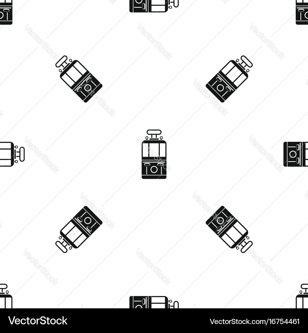 Tram front view pattern seamless black Vector Image