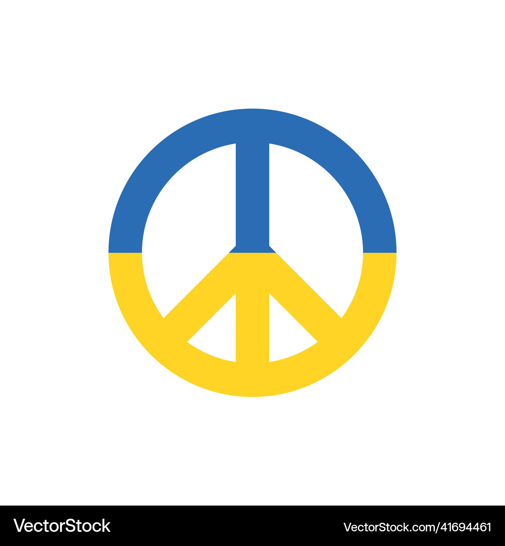 Ukrainian flag in peace symbol Vector Image