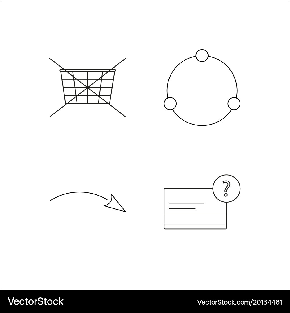 Web simple linear icon setsimple outline icons vector image