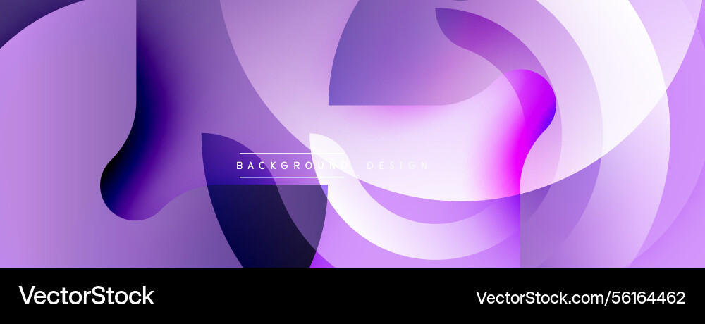 Abstract purple design smooth shapes overlap vector image