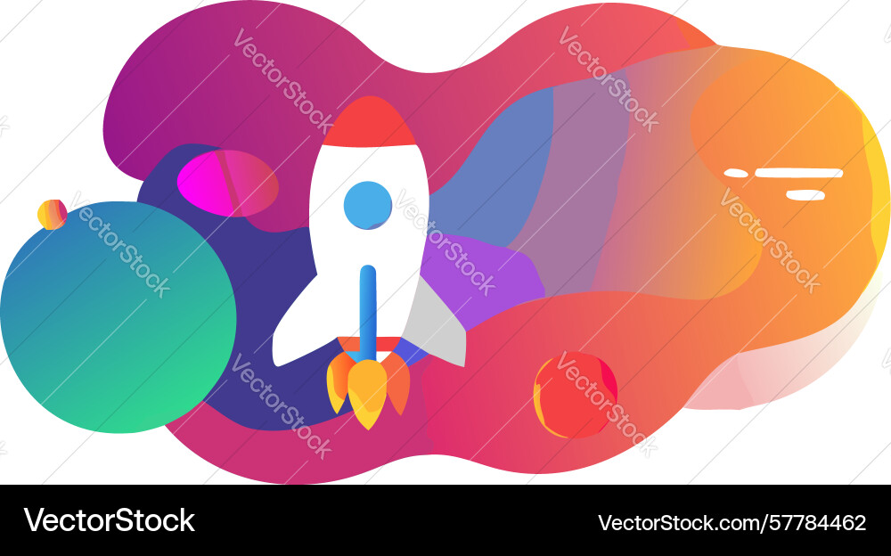 Abstract rocket launch dynamic shape in gradient vector image
