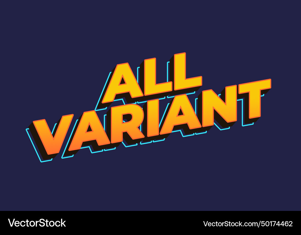 All variant text effect in yellow color 3d look Vector Image
