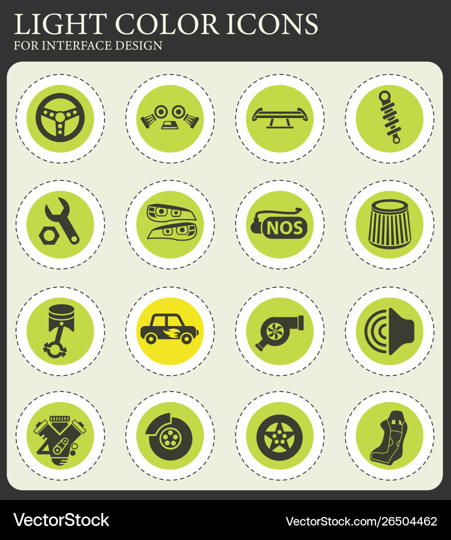 Auto tuning icon set Vector Image