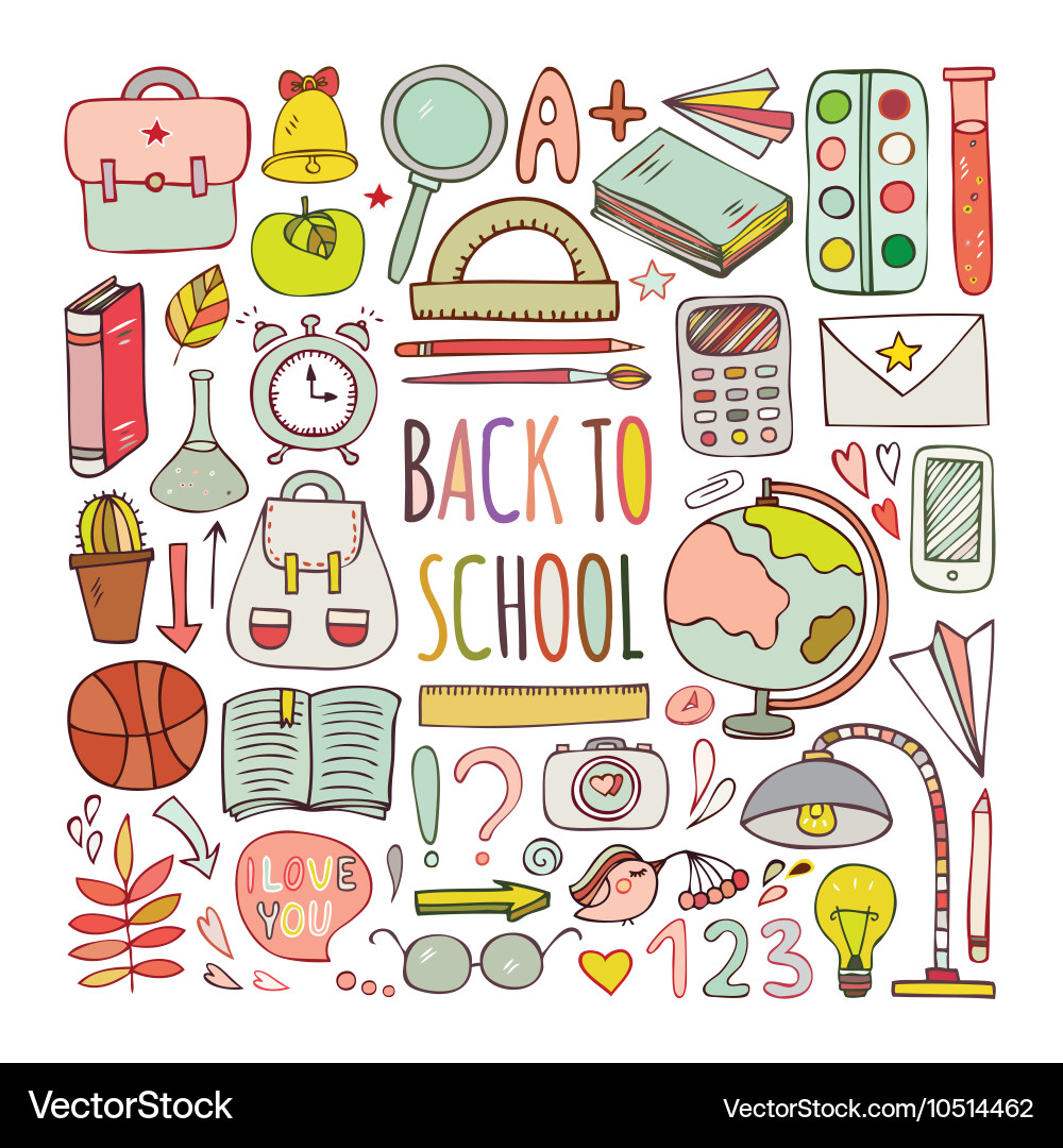 Back to School Doodle Set Vector Image