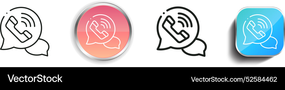 Calling icon thin linear regular and button style Vector Image