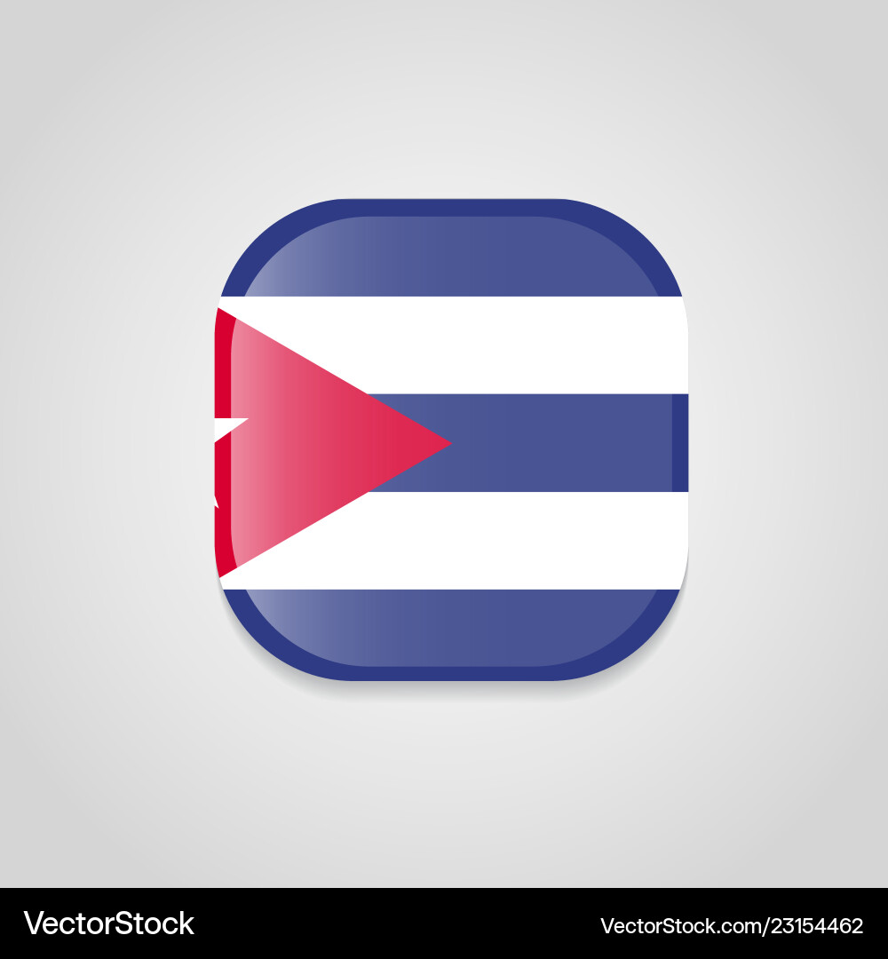 Cuba flag design round button Vector Image