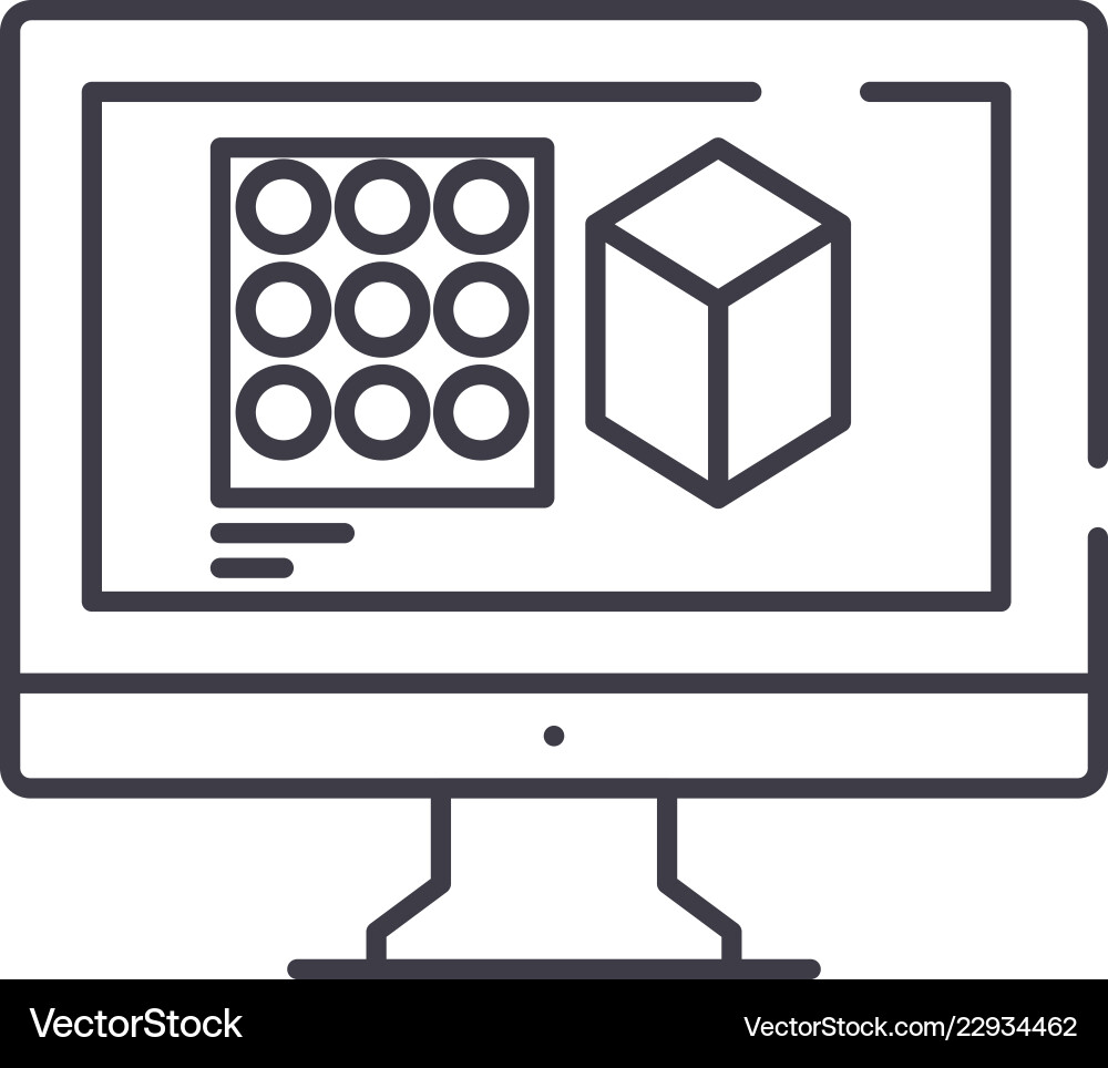 Design designing line icon concept Design designing line icon concept vector image