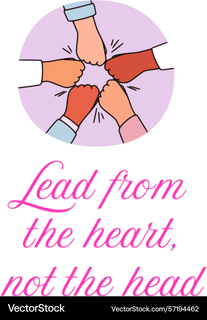 Fists of unity- leading with heart vector image