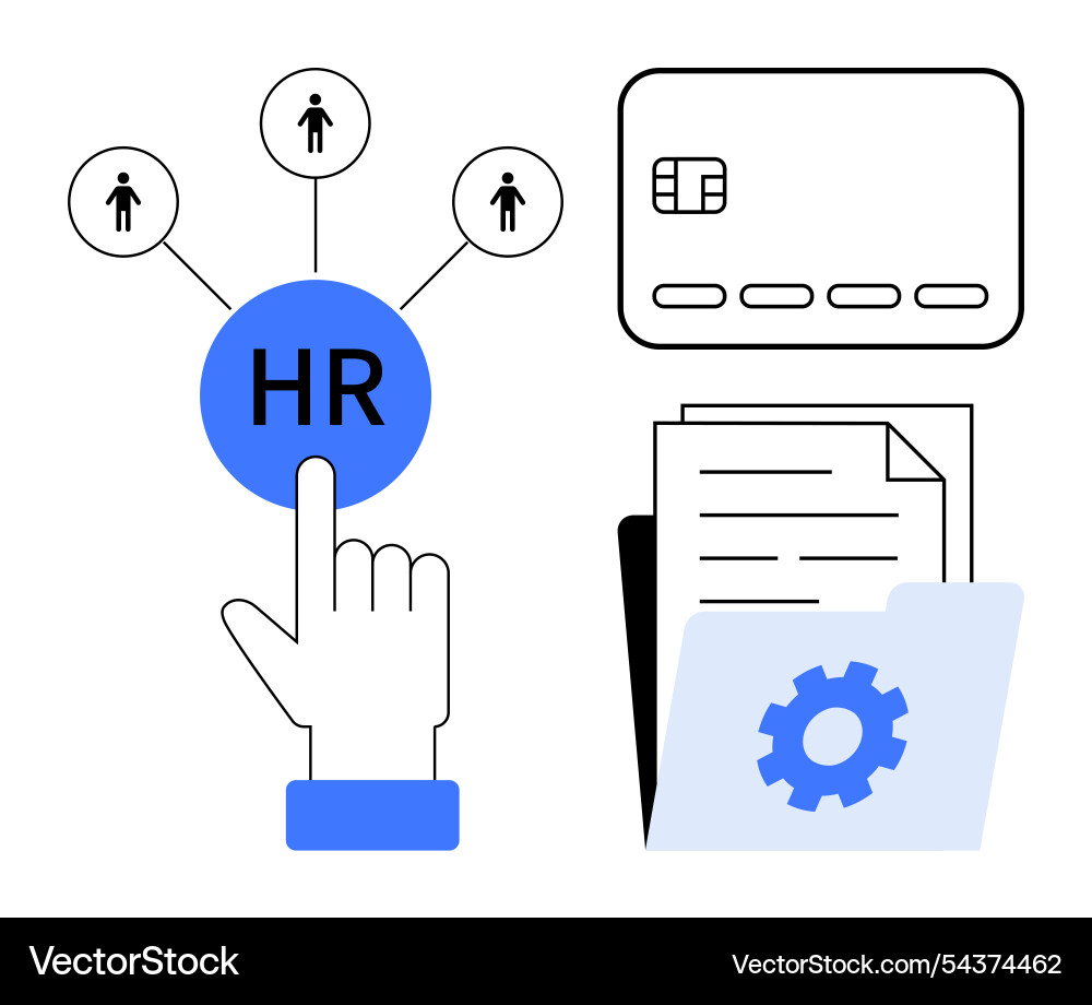 Human resource management with digital file system Human resource management with digital file system vector image