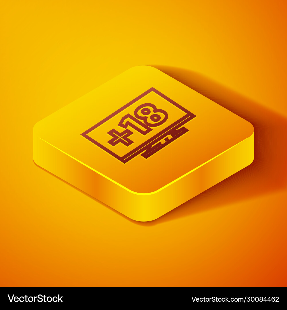 Isometric line computer monitor with 18 plus Isometric line computer monitor with 18 plus Vector Image