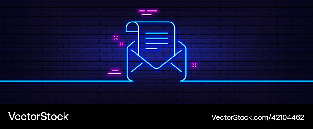 Mail newsletter line icon read message Mail newsletter line icon read message vector image