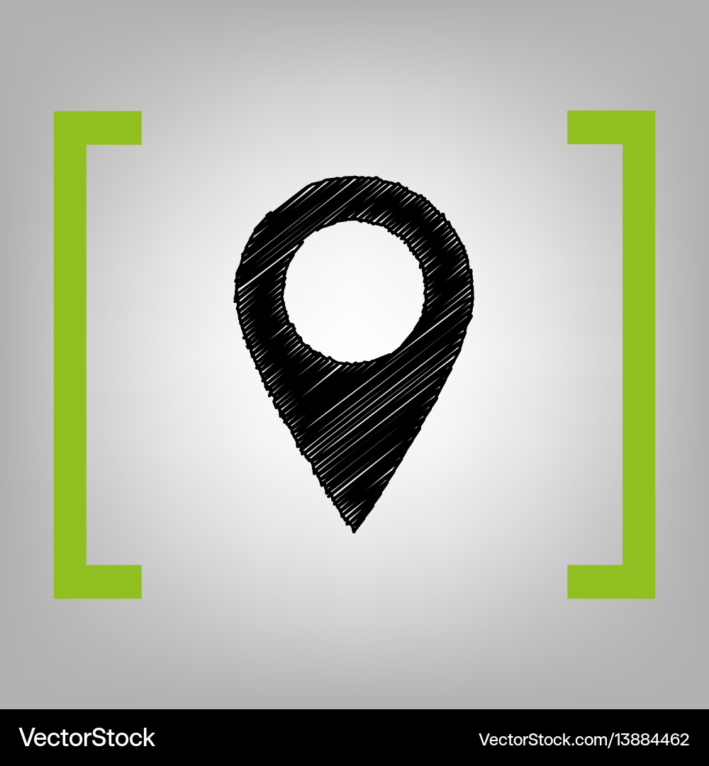 Mark pointer sign black scribble icon Vector Image