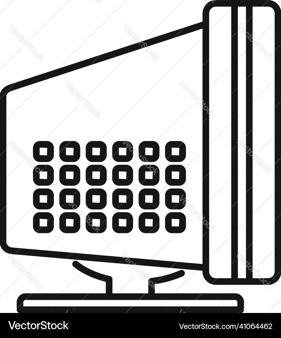 Monitor icon outline computer display Vector Image