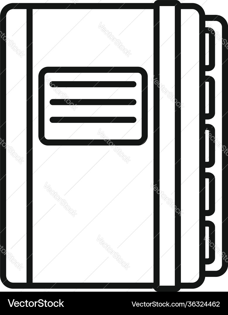 Office manager closed notebook icon outline style Office manager closed notebook icon outline style vector image