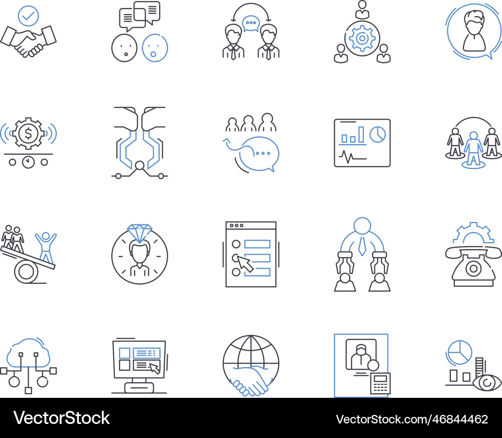 Process optimization line icons collection Process optimization line icons collection vector image